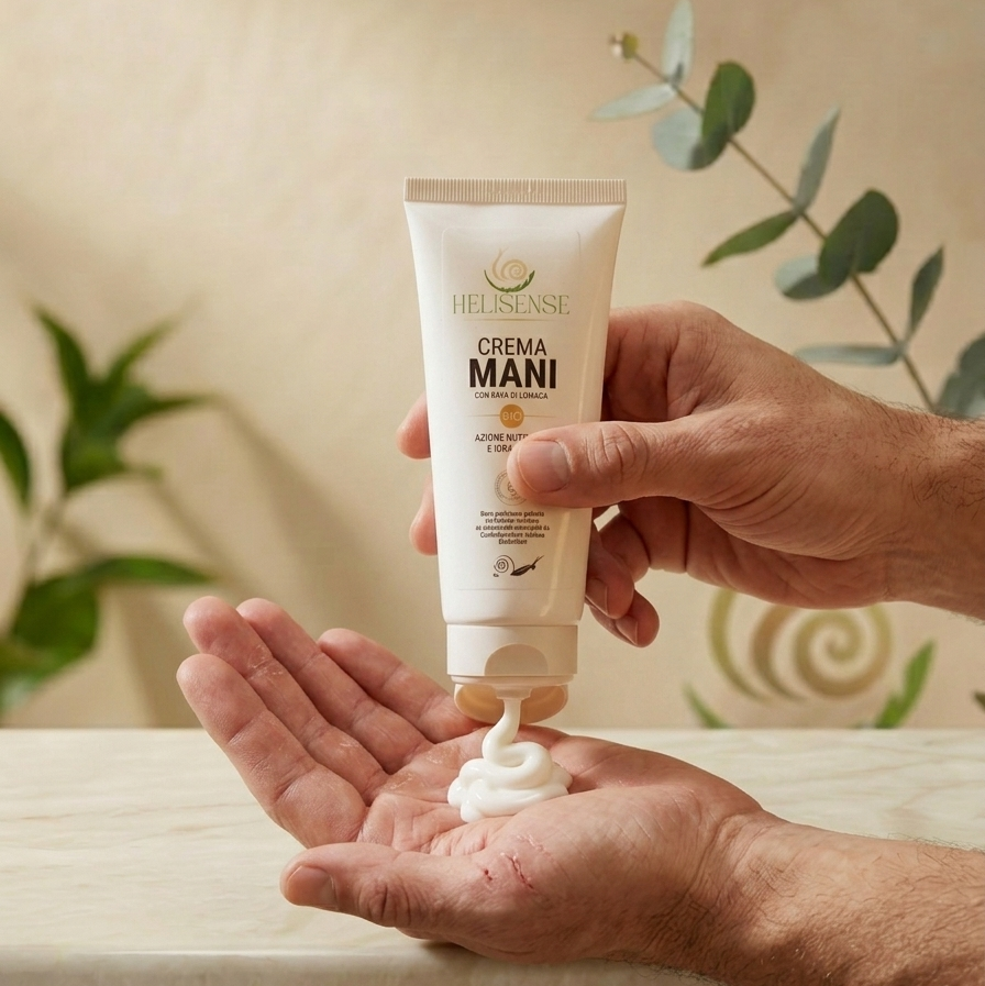Crema Mani alla Bava di Lumaca Helisense - trattamento mani screpolate