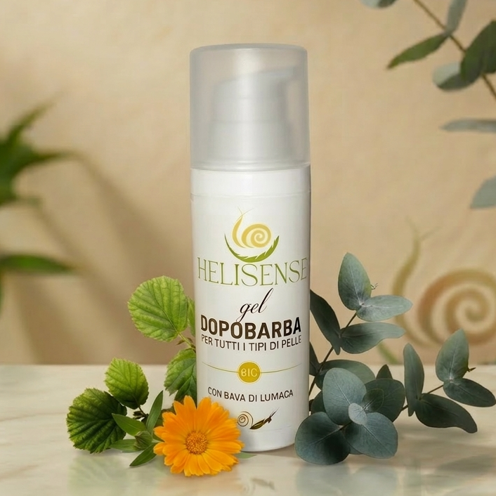 Gel Dopobarba Helisense alla Bava di Lumaca con fiori di Calendula ed Eucalipto