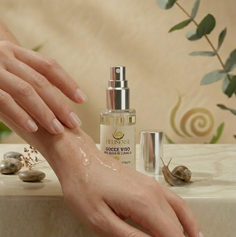 Texture del Siero Concentrato Gocce Viso Helisense alla Bava di Lumaca
