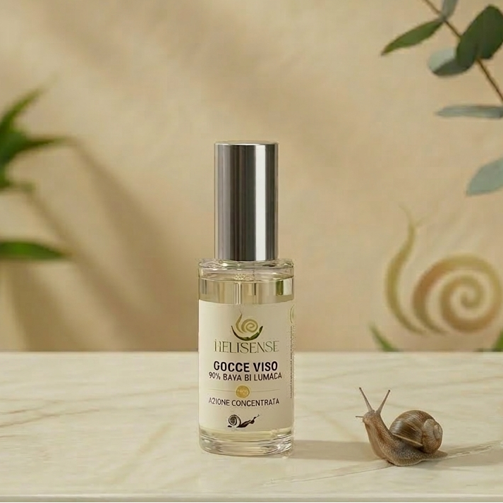 Flacone Gocce Viso HelisenseFlacone Gocce Viso Helisense – Siero Concentrato alla Bava di Lumaca, vista ravvicinata
